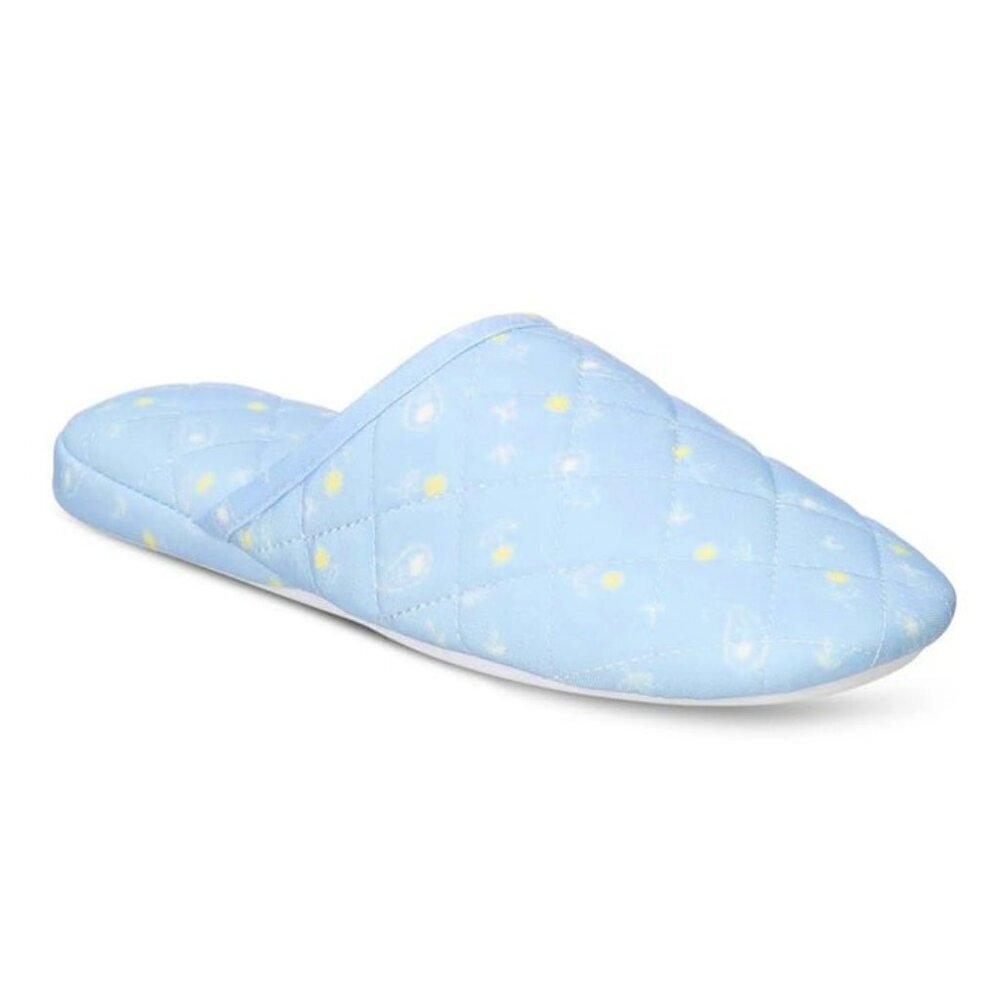 Charter Club Womens Quilted Paisley Floral Clog Slippers Blue Size XL (MSRP $35)